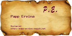 Papp Ervina névjegykártya